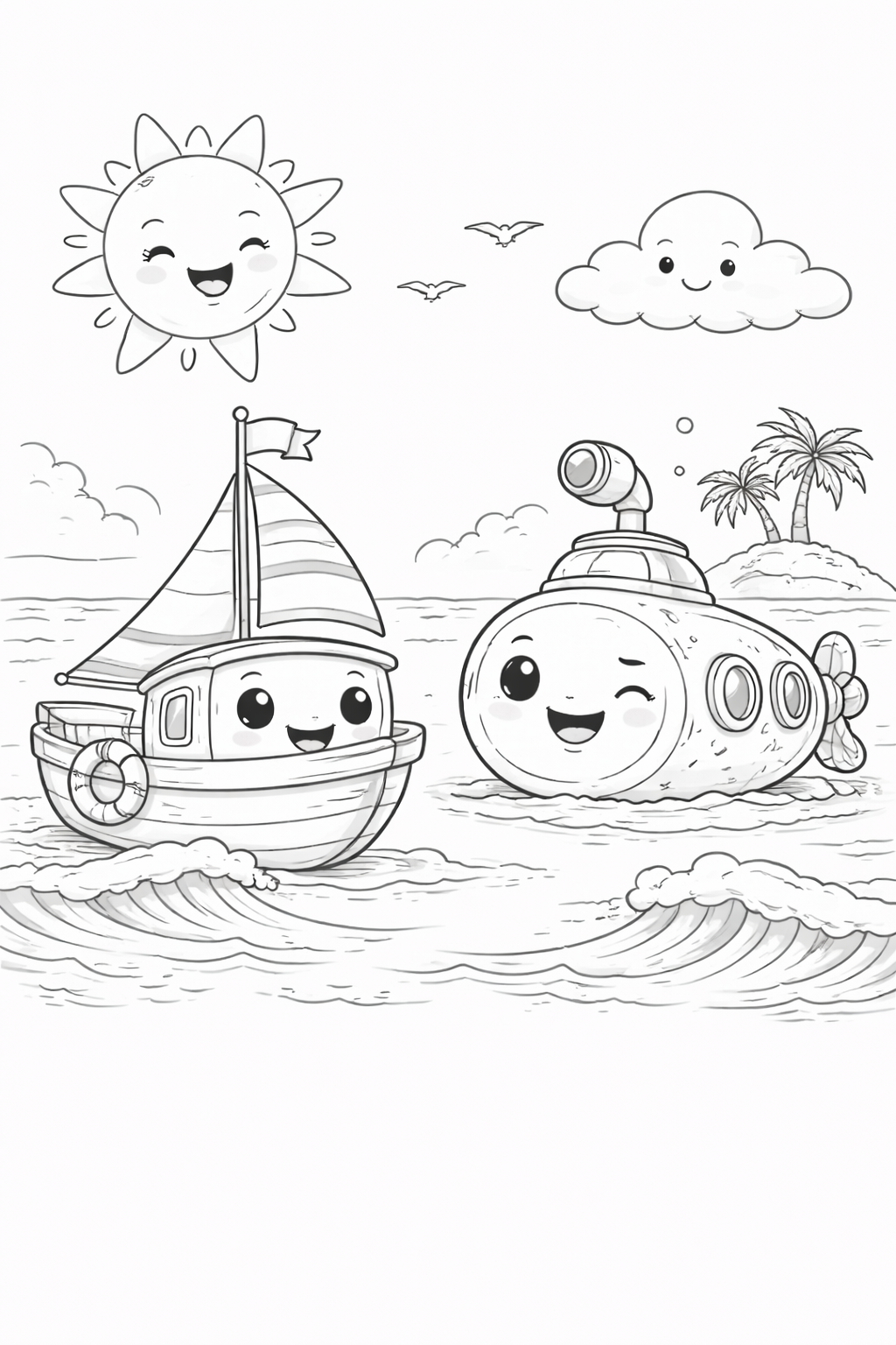 Engaging Sea Transportation Coloring Page for Creative Fun