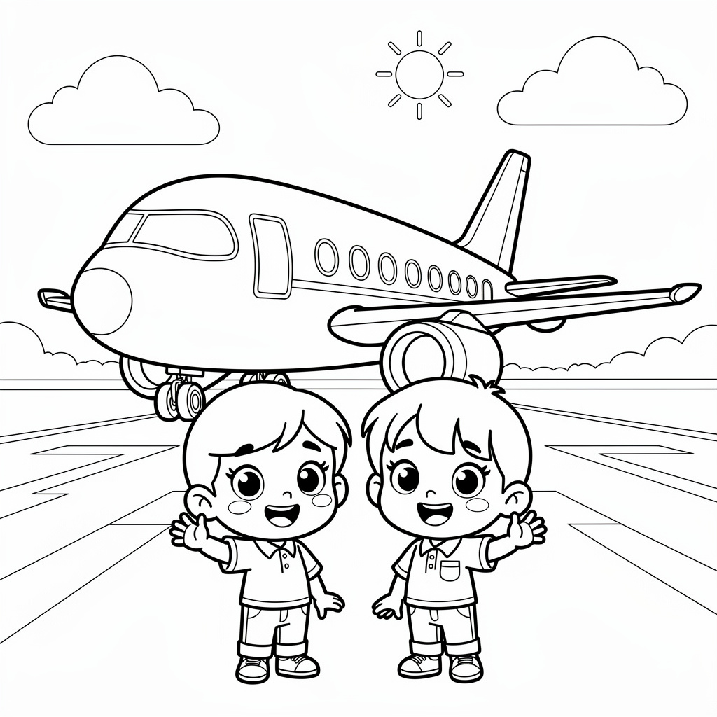 Engaging Airplane Coloring Page for Children's Creative Play